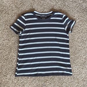 Striped Short Sleeve / Dark Gray & Mint / XS / AEO